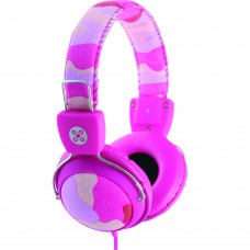 Moki Camo In-Line Mic Pink Headphones